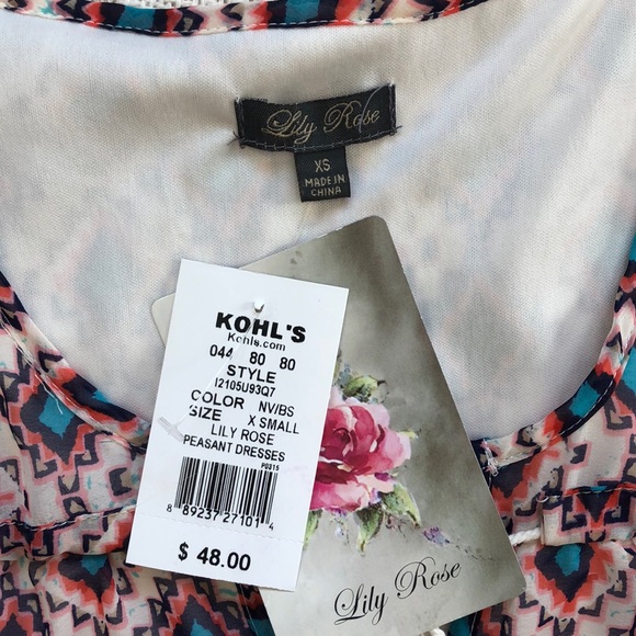 Lily Rose Sleeveless Aztec Pattern Dress XS NWT - Picture 5 of 8